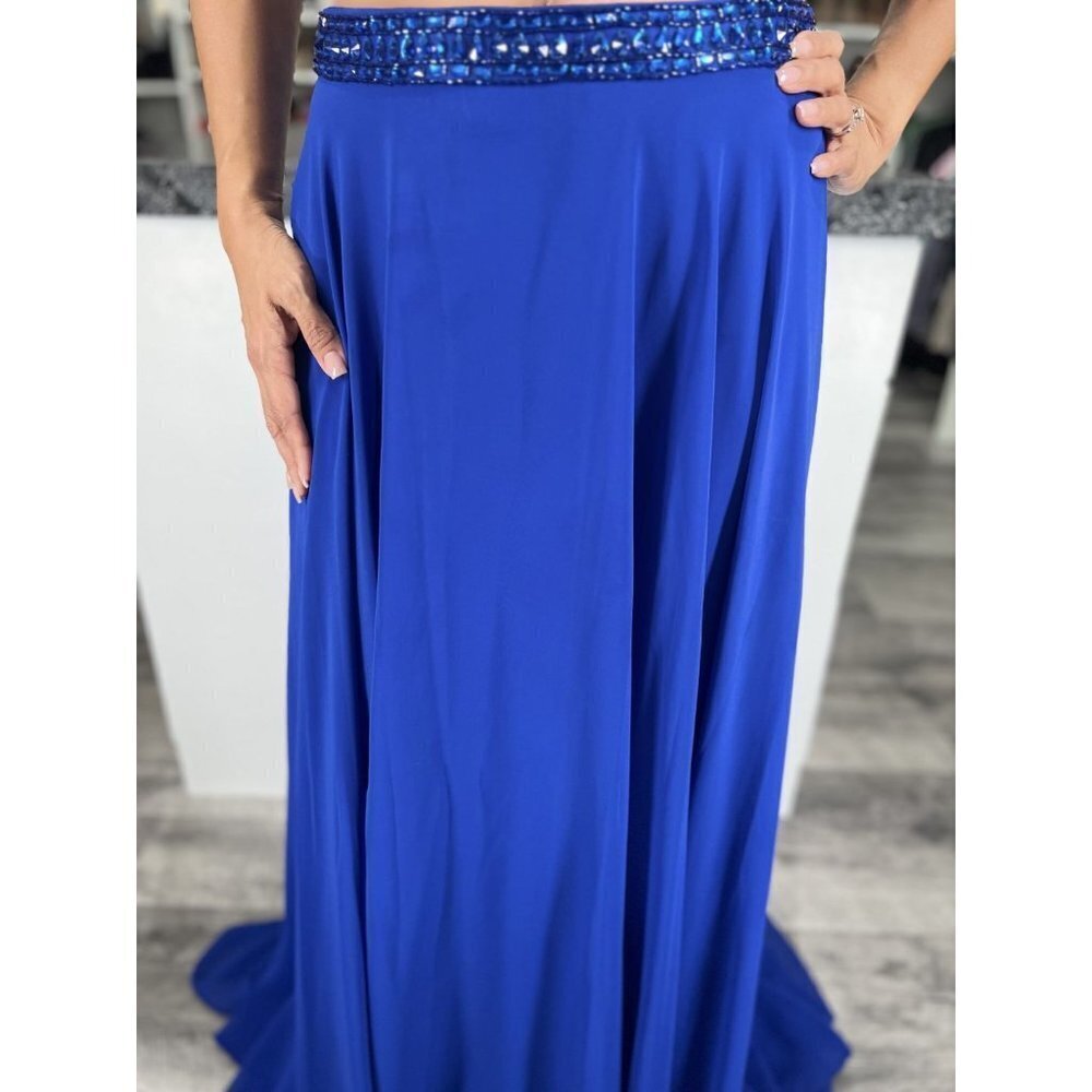 2 Cute Blue Beaded Two Piece Formal Gown $448 - Picture 4 of 16